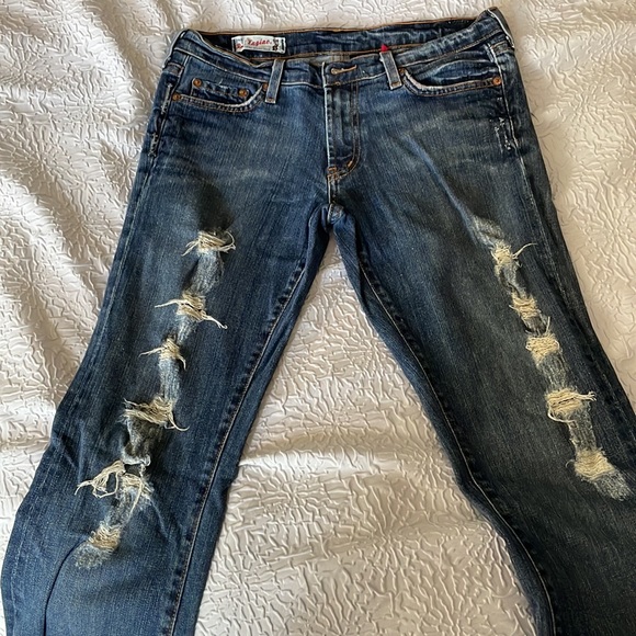 Vintage Red Engine Flare Bottom Jeans - Picture 3 of 6